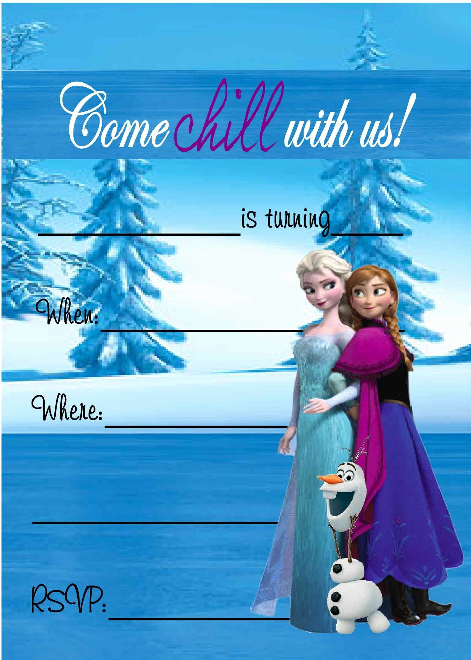 Free Frozen Printable Birthday Invitation In 2020 With Images