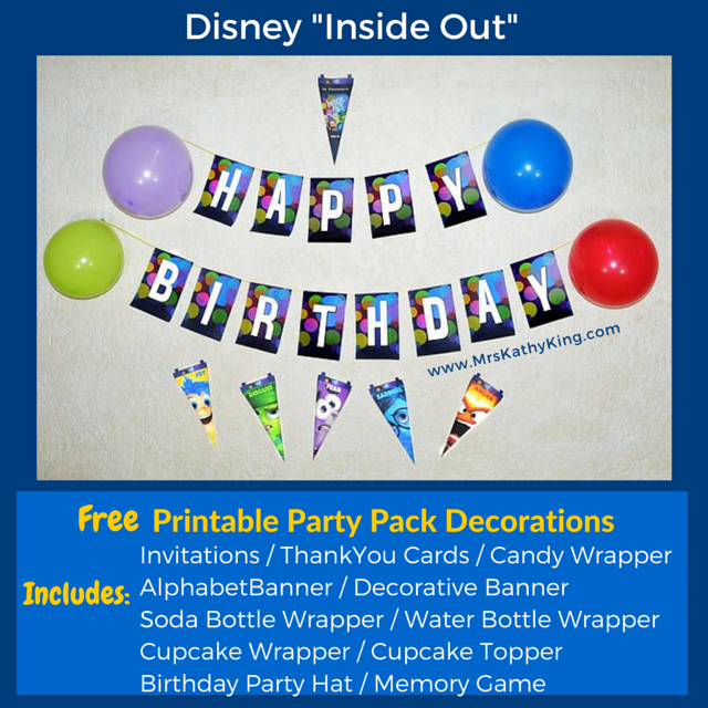 Free Inside Out Printable Party Decoration Pack InsideOutEvent Mrs