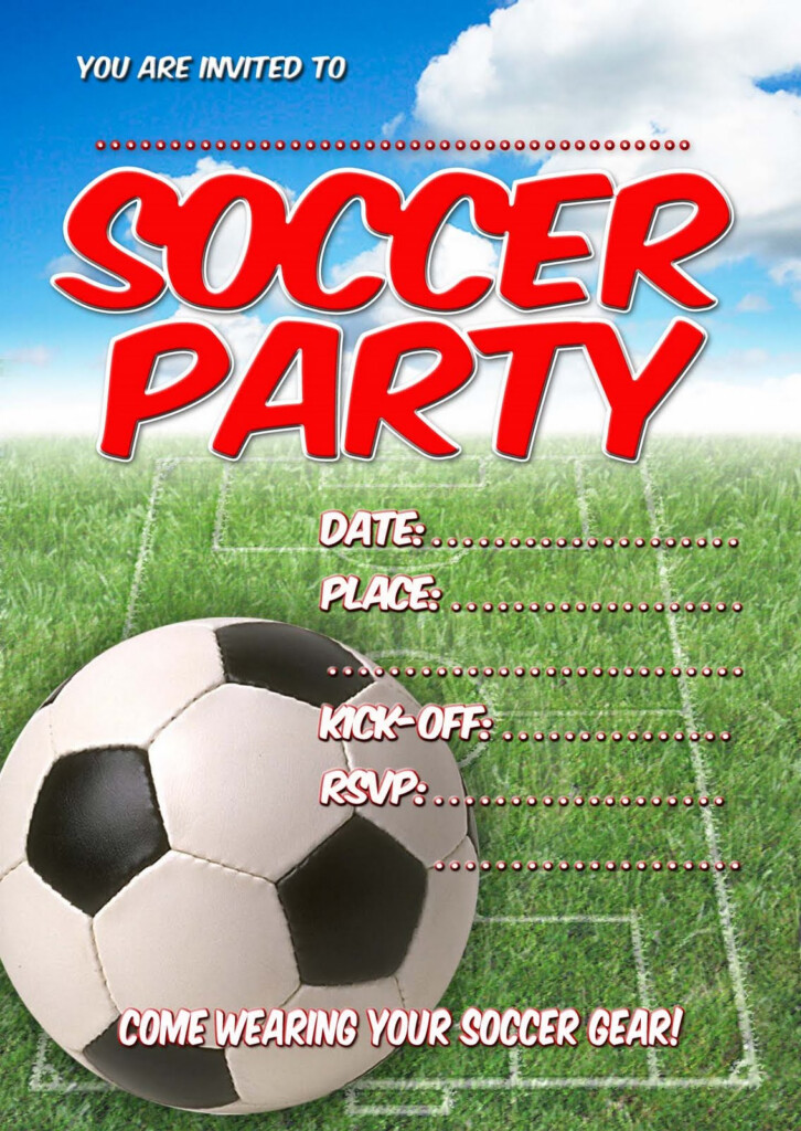 FREE Kids Party Invitations Soccer Party Invitation