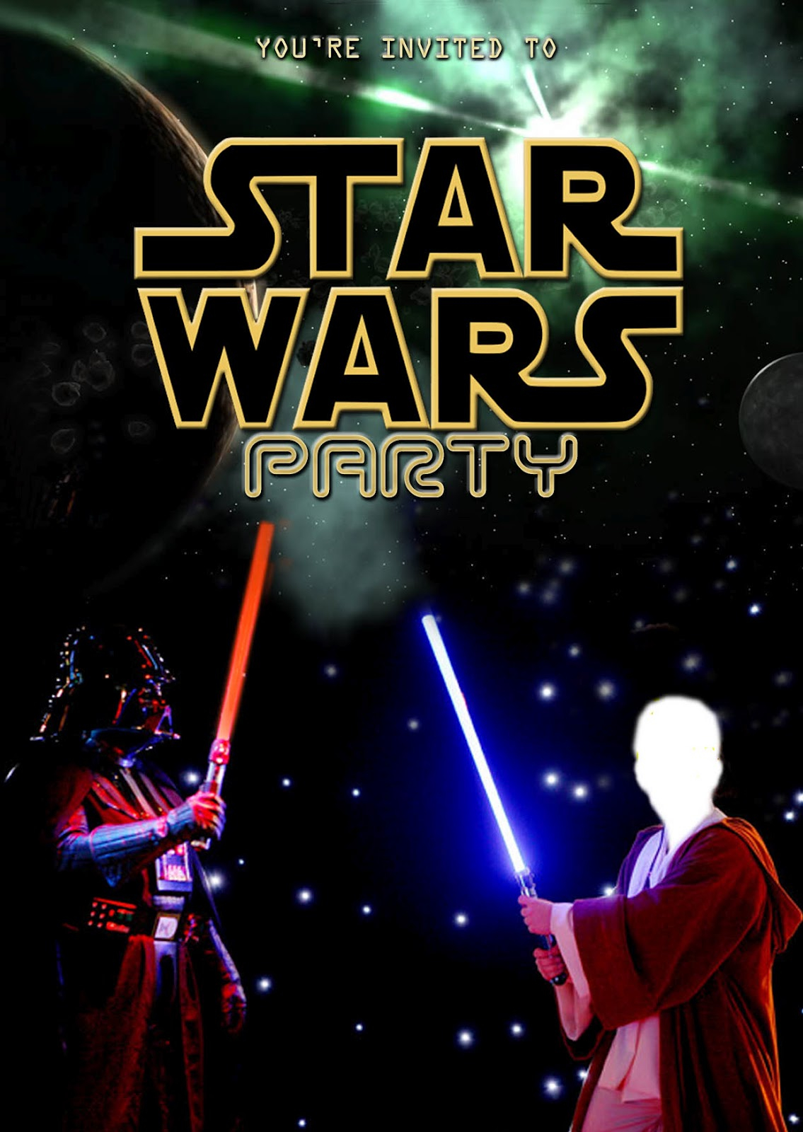 FREE Kids Party Invitations Star Wars Party Invitation self edit