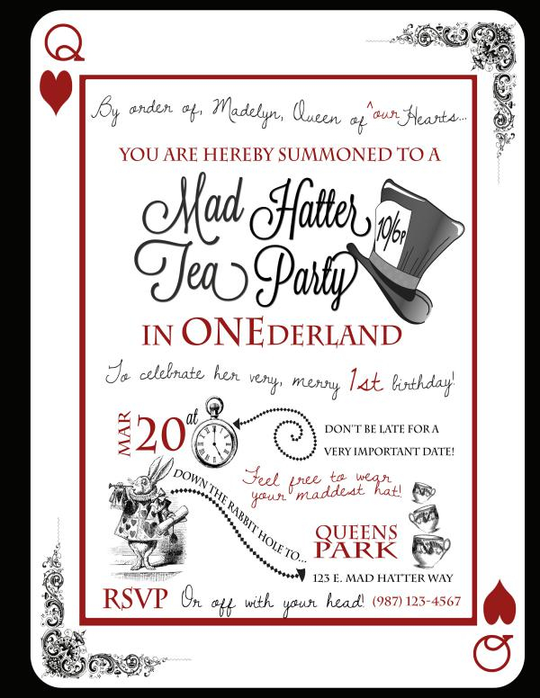 Free Mad Hatter Tea Party Invitation Template