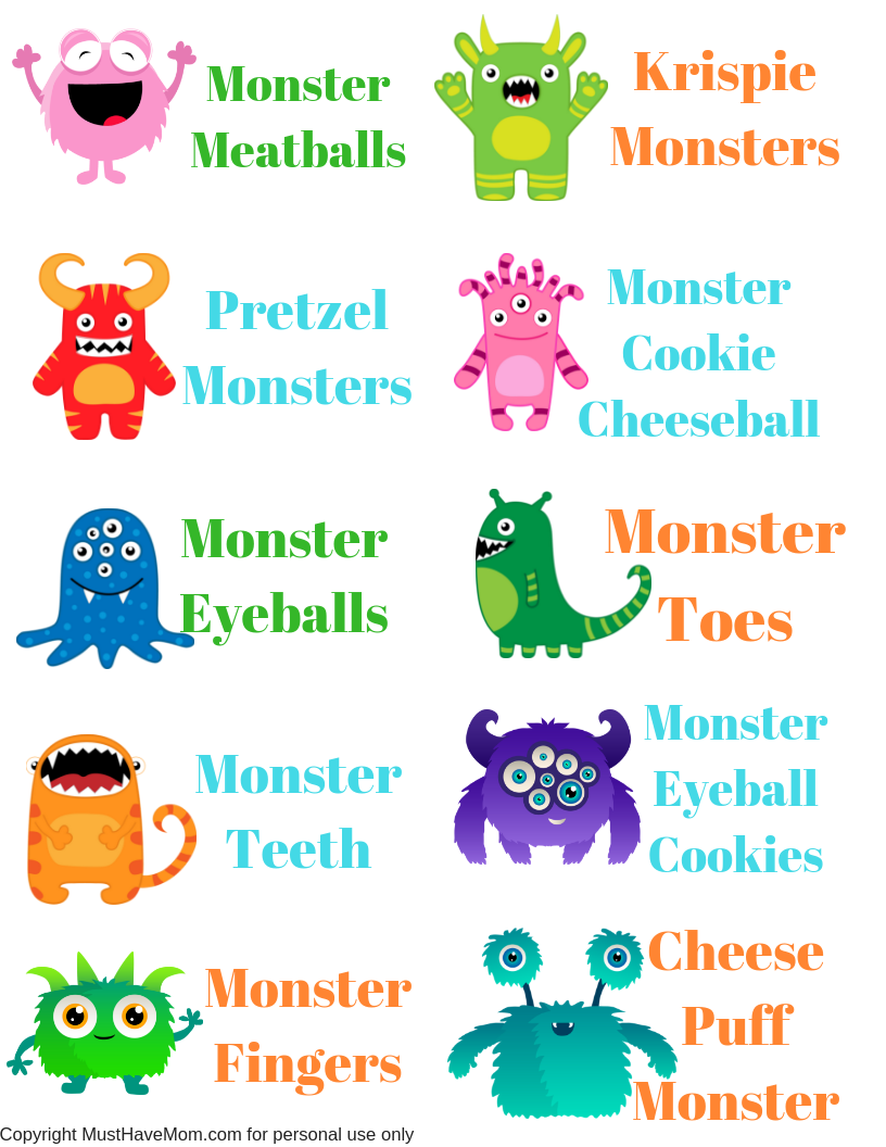 Free Monster Party Printables