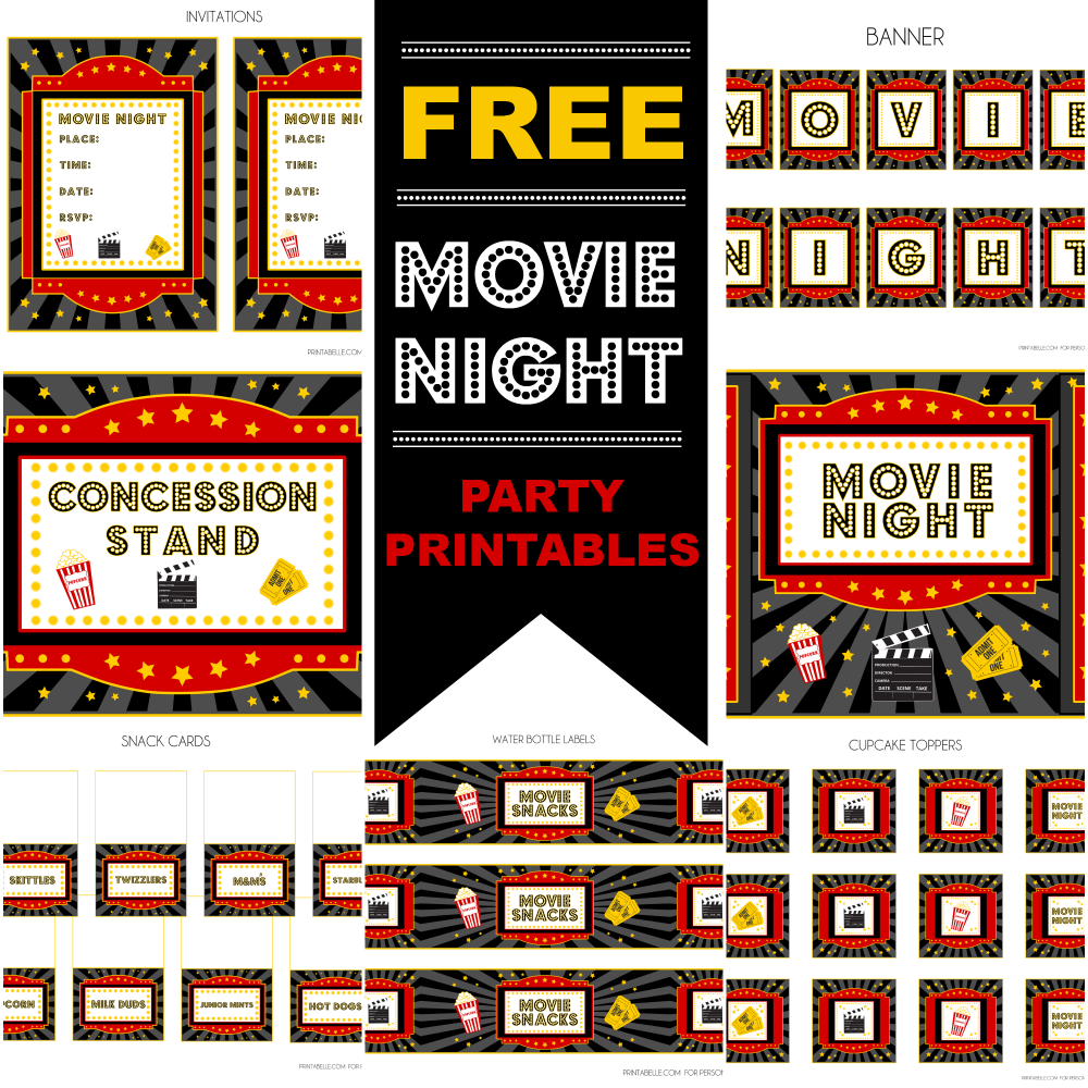 FREE Movie Night Party Printables By Printabelle Catch My Party