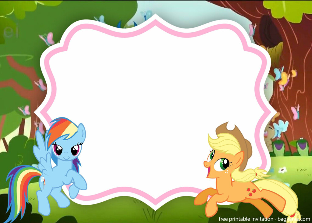 FREE My Little Pony With Photo Invitation Template My Little Pony 