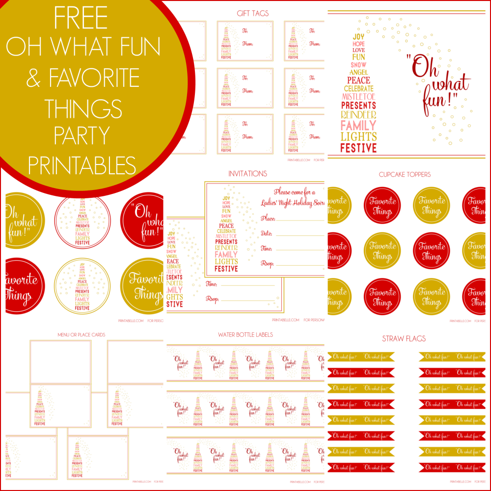 Free Oh What Fun And Favorite Things Holiday Party Printables Catch 