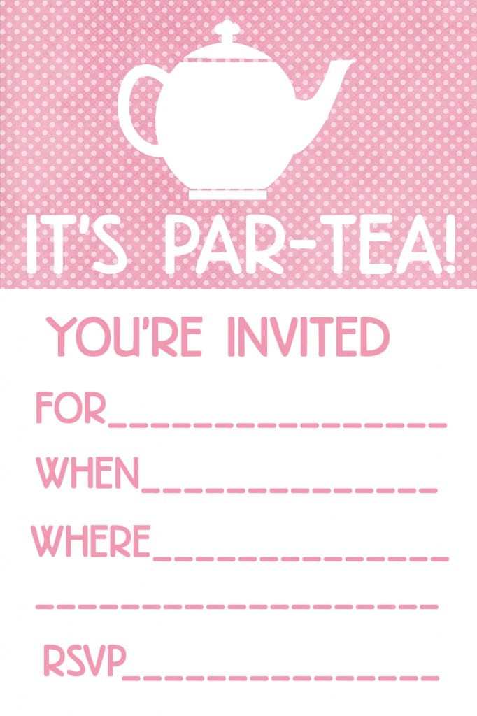 Free Princess Tea Party Invitations Printable