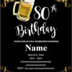 FREE Printable 80th Birthday Invitations Templates Party Invitation