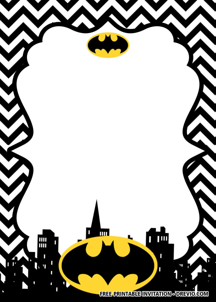 FREE Printable Batman Birthday Invitation Templates Superhero 