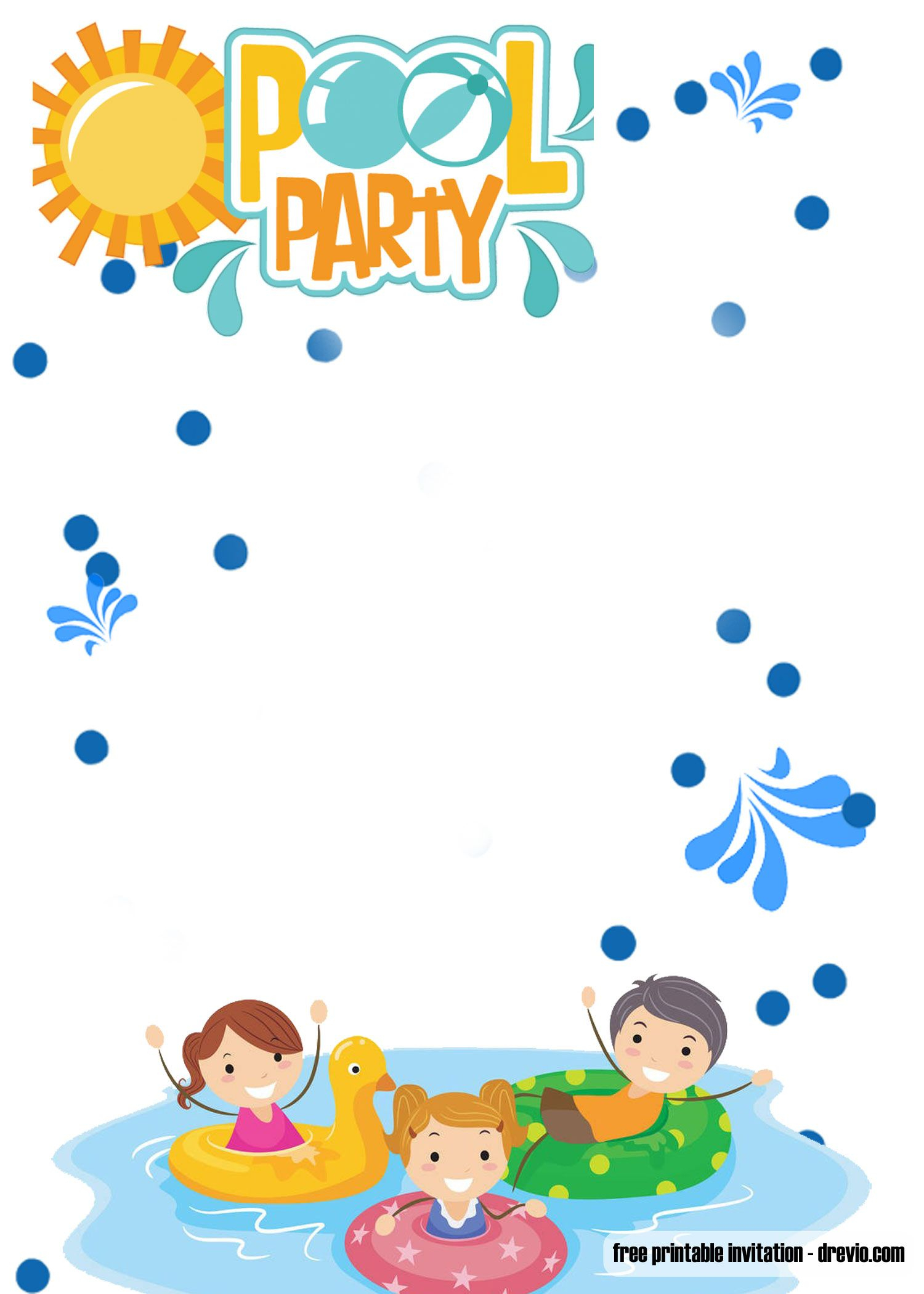 Free Printable Birthday Invitations Pool Party Invitations Free 