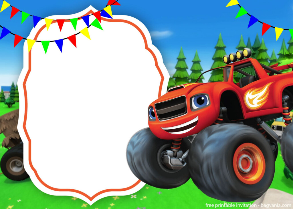 FREE Printable Blaze Truck Invitation Template FREE Printable 