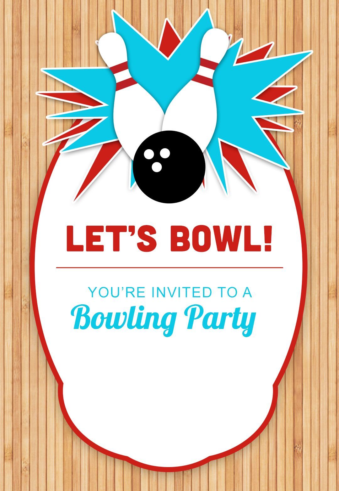 Free Printable Bowling Birthday Party Invitations Printable Word Searches