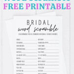 Free Printable Bridal Shower Word Scramble Printable Word Searches