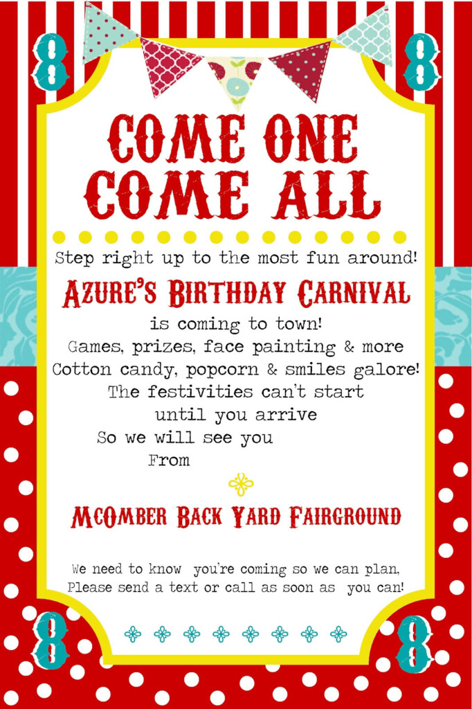 Free Printable Carnival Party Invitation Template Dolanpedia