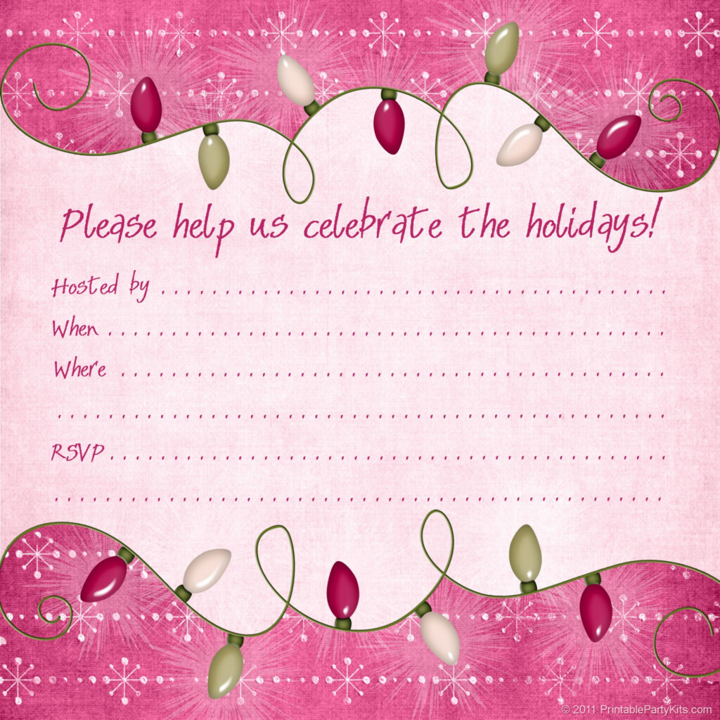 Free Printable Christmas And Holiday Party Invitations Printable 