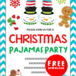 Free Printable Christmas Pajama Party Invitations Templates 2020