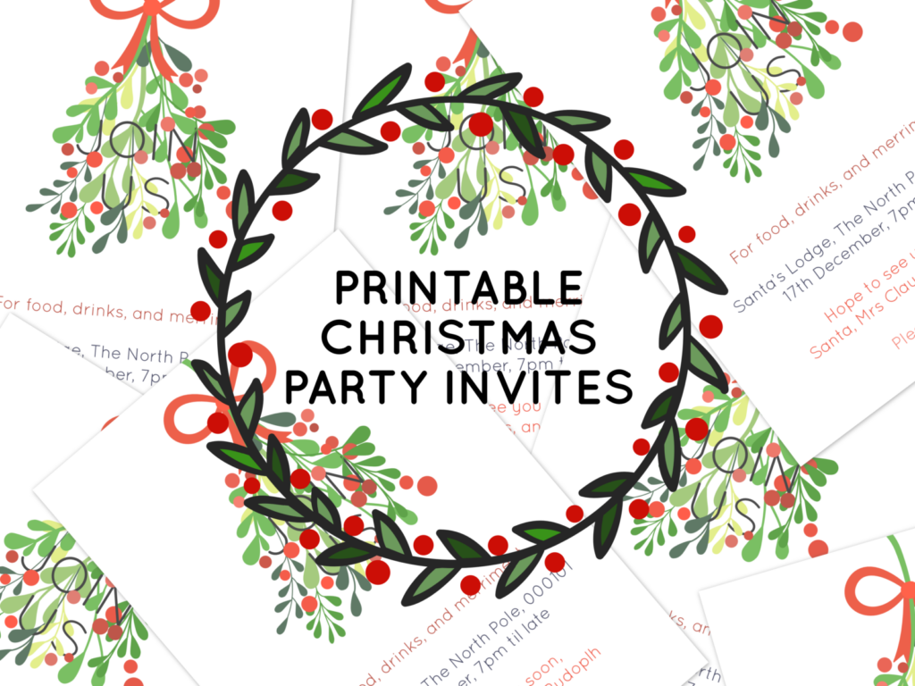 FREE Printable Christmas Party Invites Work Over Easy