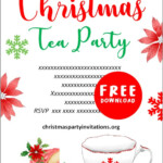 Free Printable Christmas Tea Party Invitations Templates