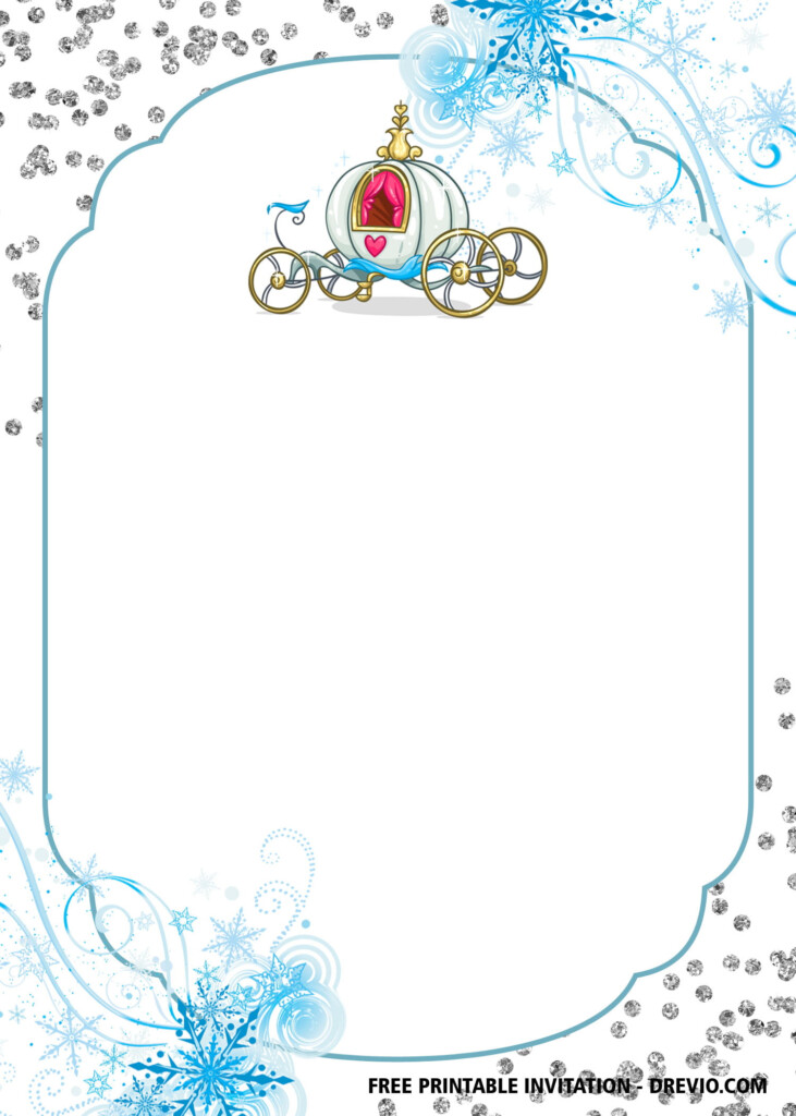 FREE Printable Cinderella Chariot Disney Invitation Templates 