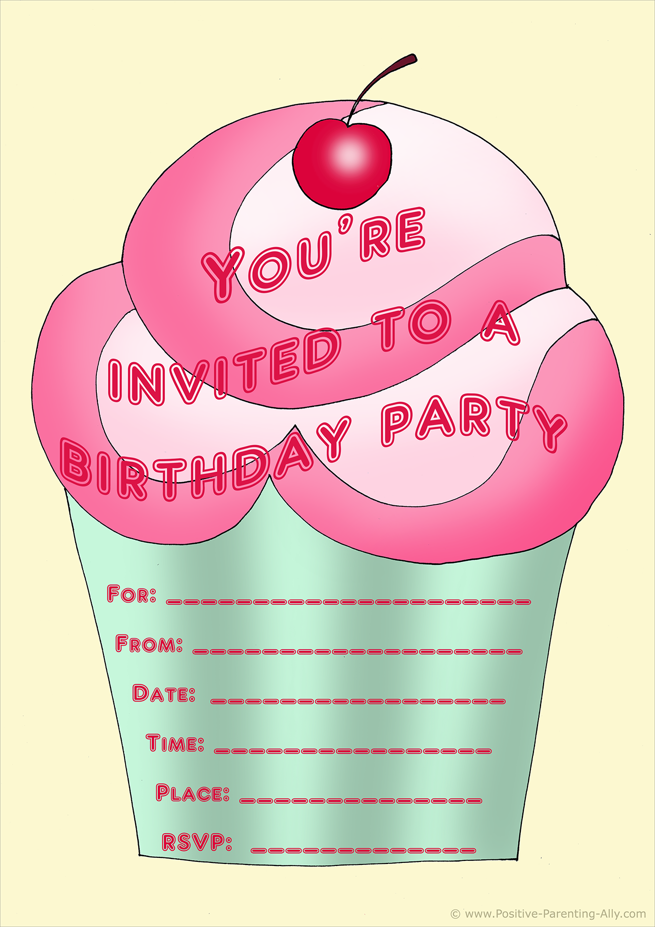 Free Printable Cupcake Birthday Party Invitations Printable Templates