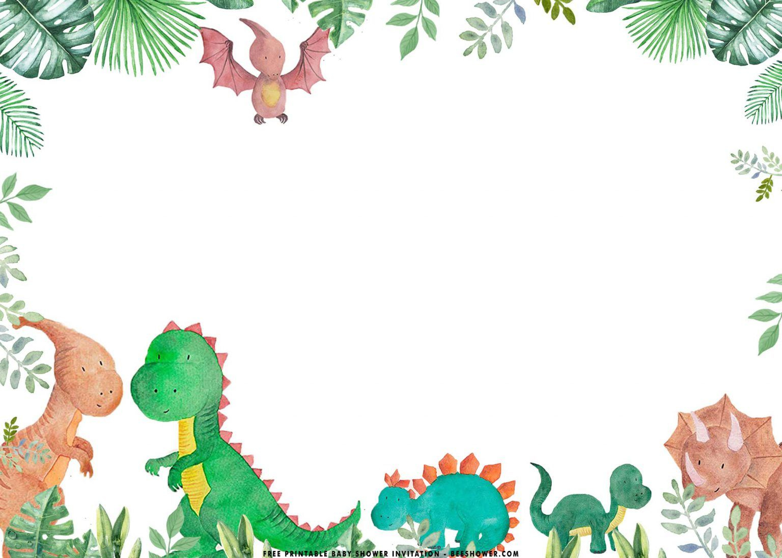  FREE Printable Dinosaur Baby Shower Invitation Templates FREE 