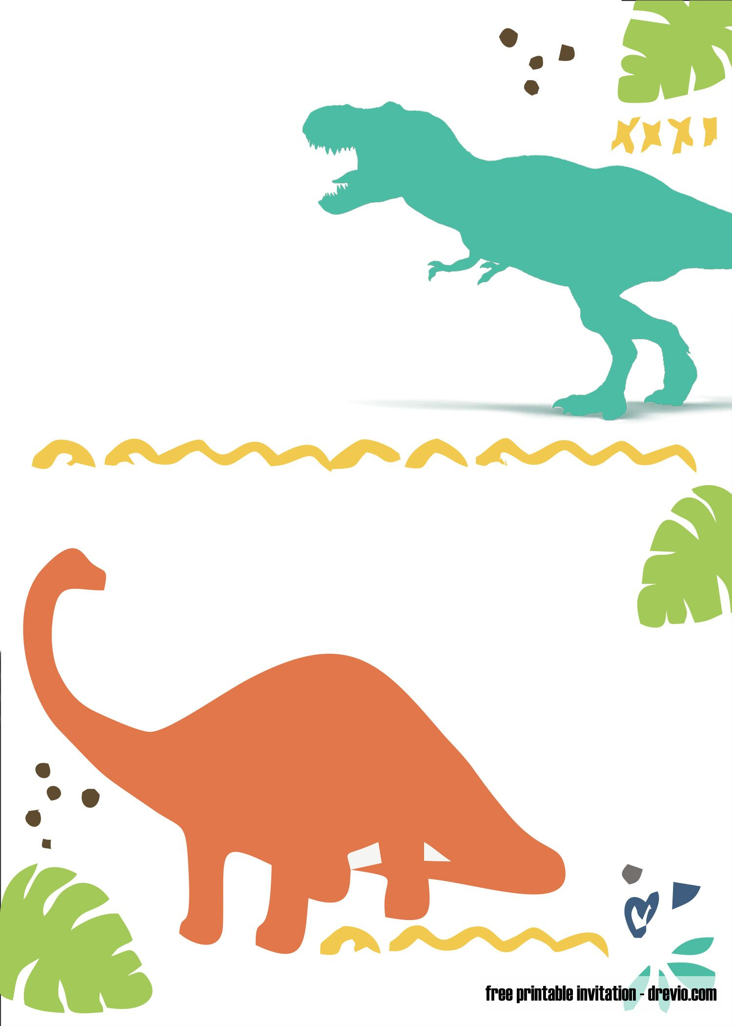 FREE Printable Dinosaur Invitation Template Dinosaur Birthday 