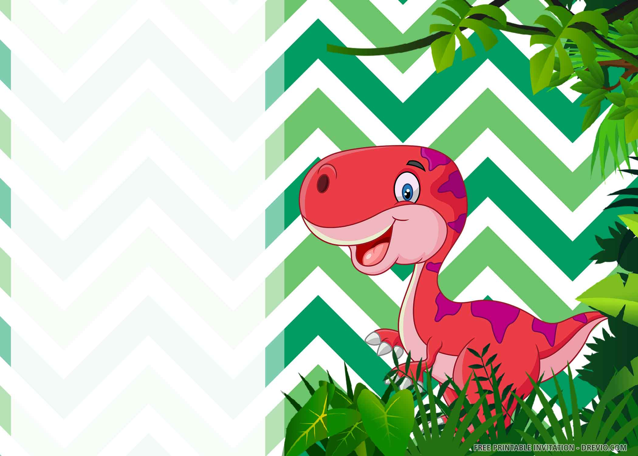  FREE PRINTABLE Dinosaur Party Birthday Invitation Templates DREVIO