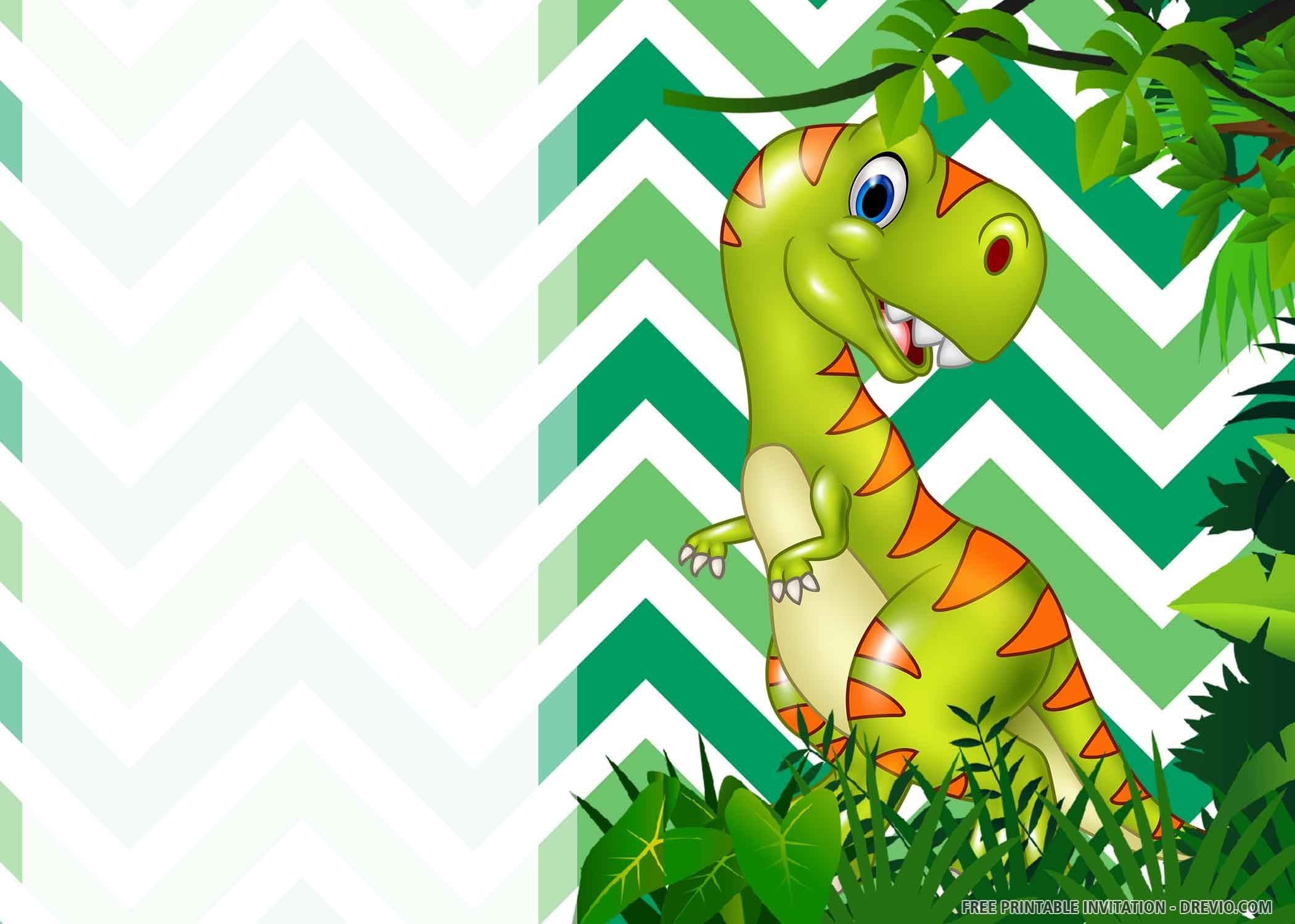  FREE PRINTABLE Dinosaur Party Birthday Invitation Templates Wild 