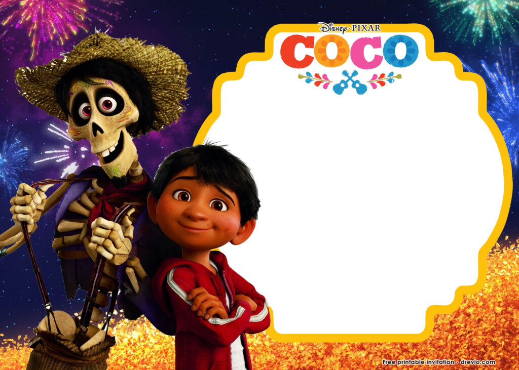 FREE Printable Disney COCO Birthday Invitation Templates Birthday 