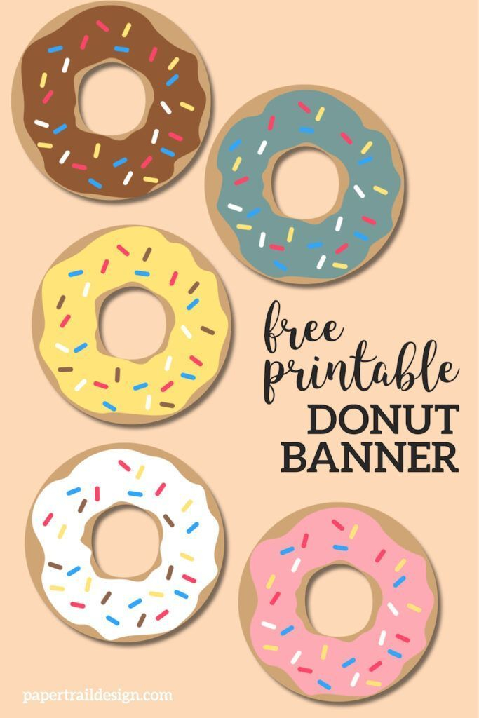 Free Printable Donut Banner Party Decor Doughnut Birthday Party Baby 