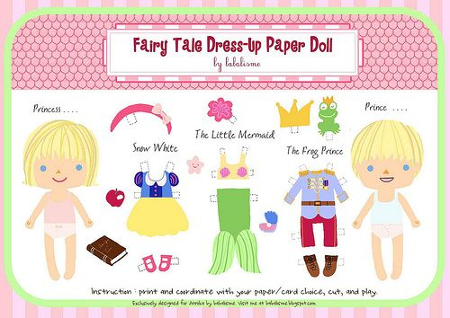 Free Printable Fairy Tale Paper Dolls Quiet Activities Printable 