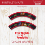 Free Printable Five Nights At Freddy s Cupcake Wrappers Birthday