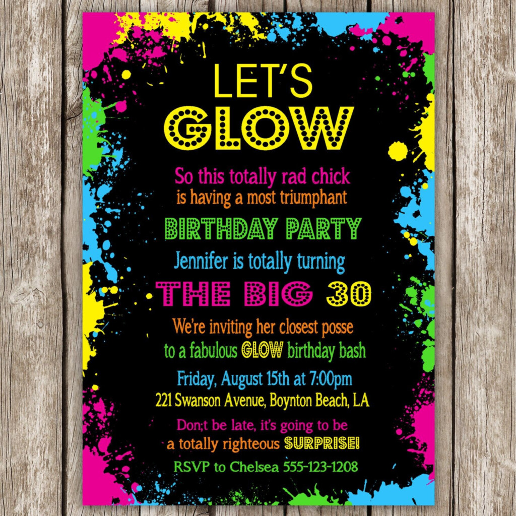 Free Printable Glow In The Dark Birthday Party Invitations Free Printable