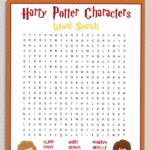 Free Printable Harry Potter Characters Word Search Puzzle Harry