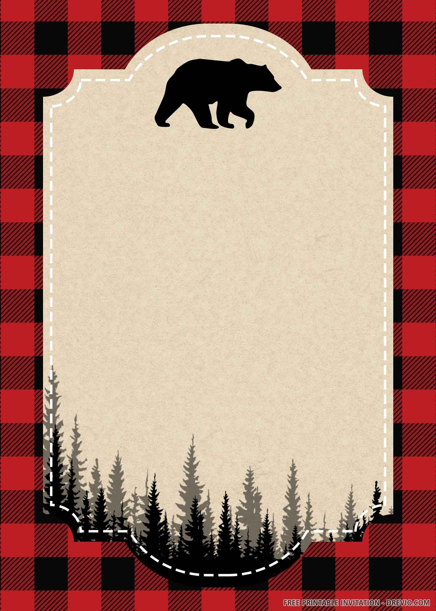  FREE PRINTABLE Lumberjack Birthday Invitation Template Lumberjack 