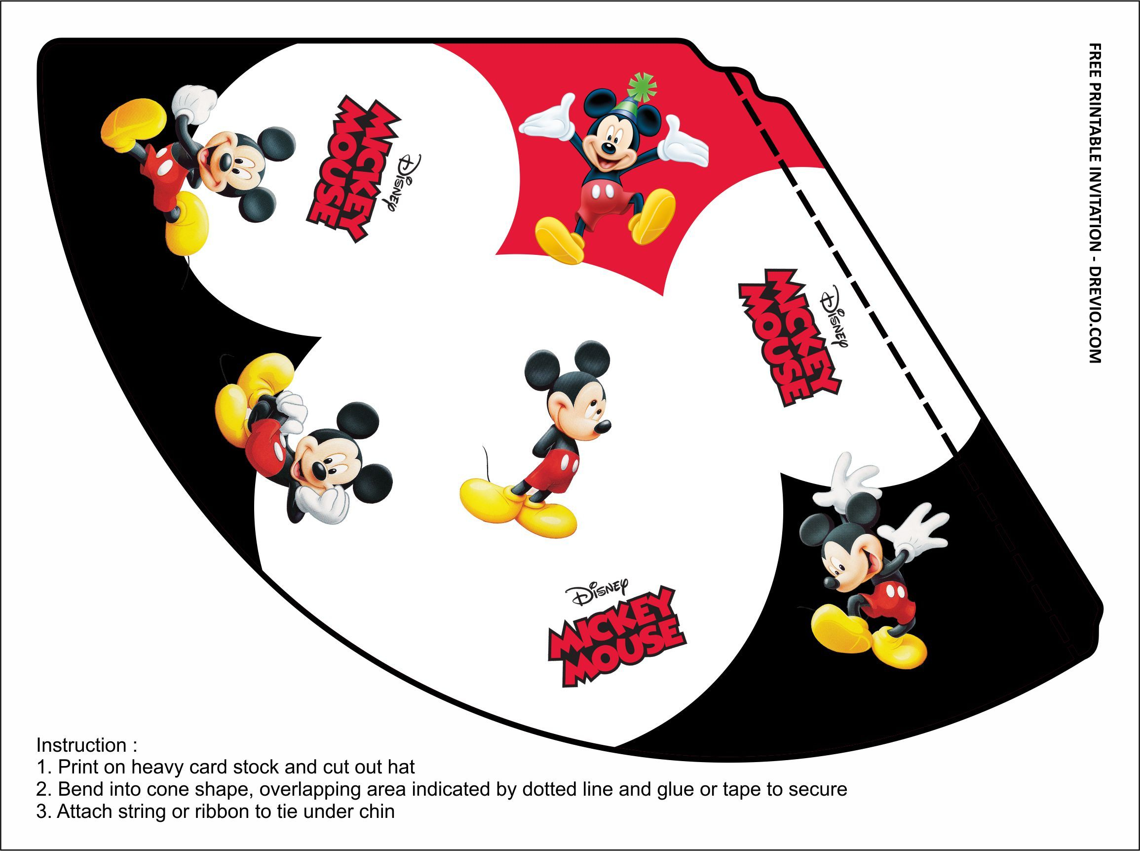  FREE PRINTABLE Mickey Mouse Birthday Party Kits Template Mickey 