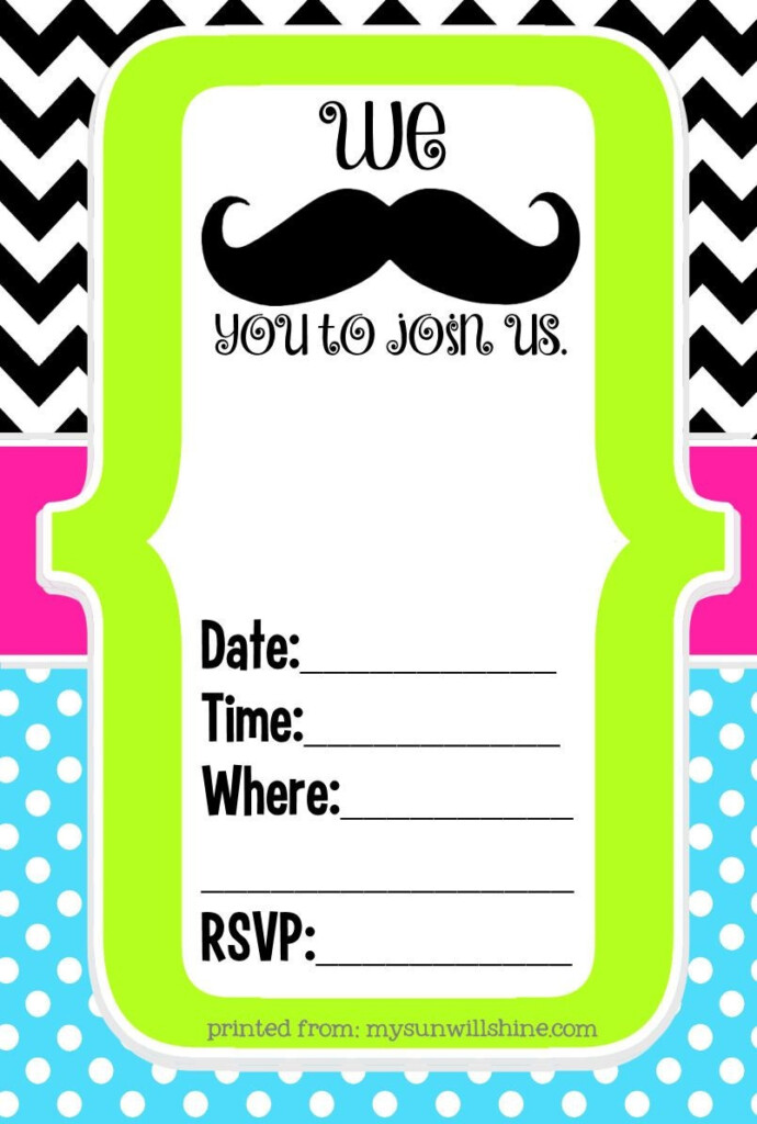 Free Printable Mustache Invitations Free Printable