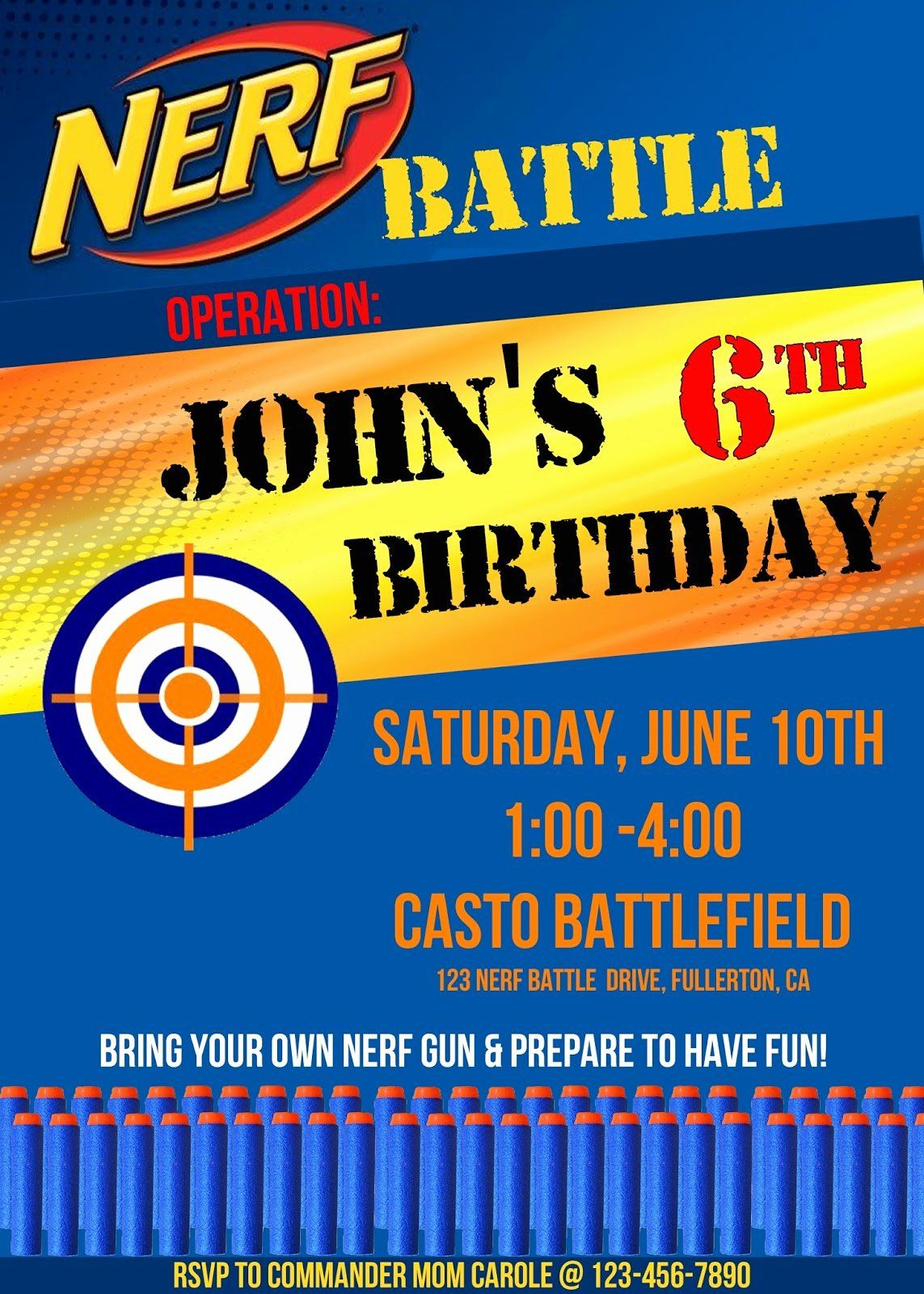 Free Printable Nerf Gun Party Invitations Template Free