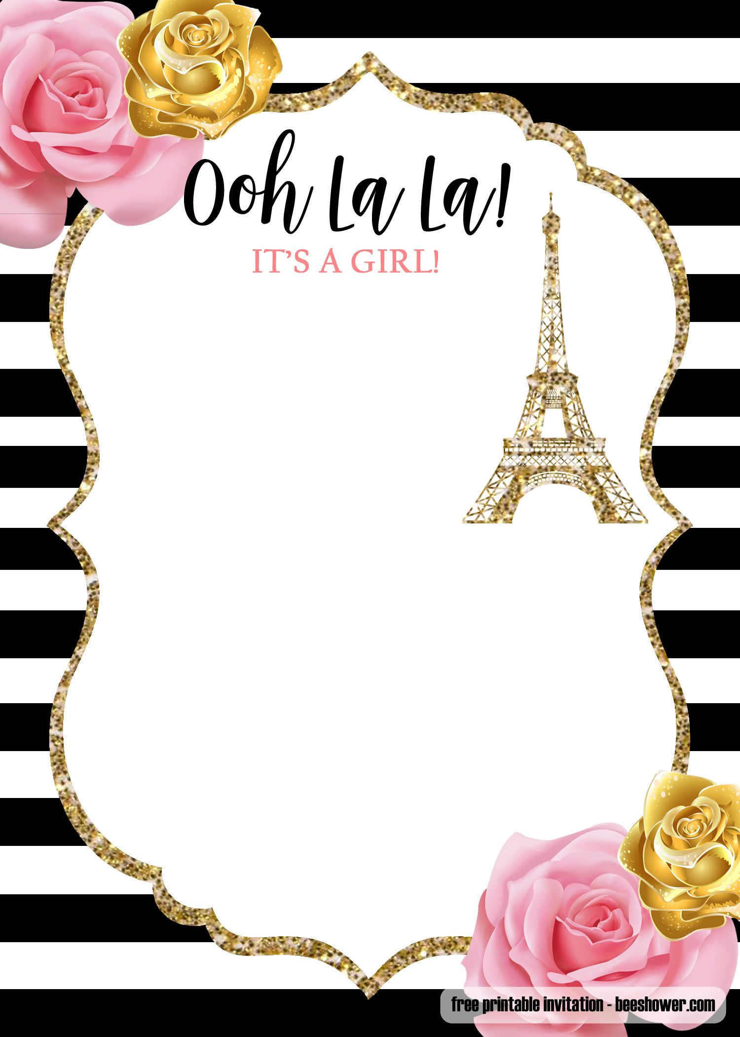 Free Printable Paris Invitations Templates Printable Templates