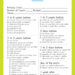 FREE Printable Party Checklist Birthday Party Planner Party