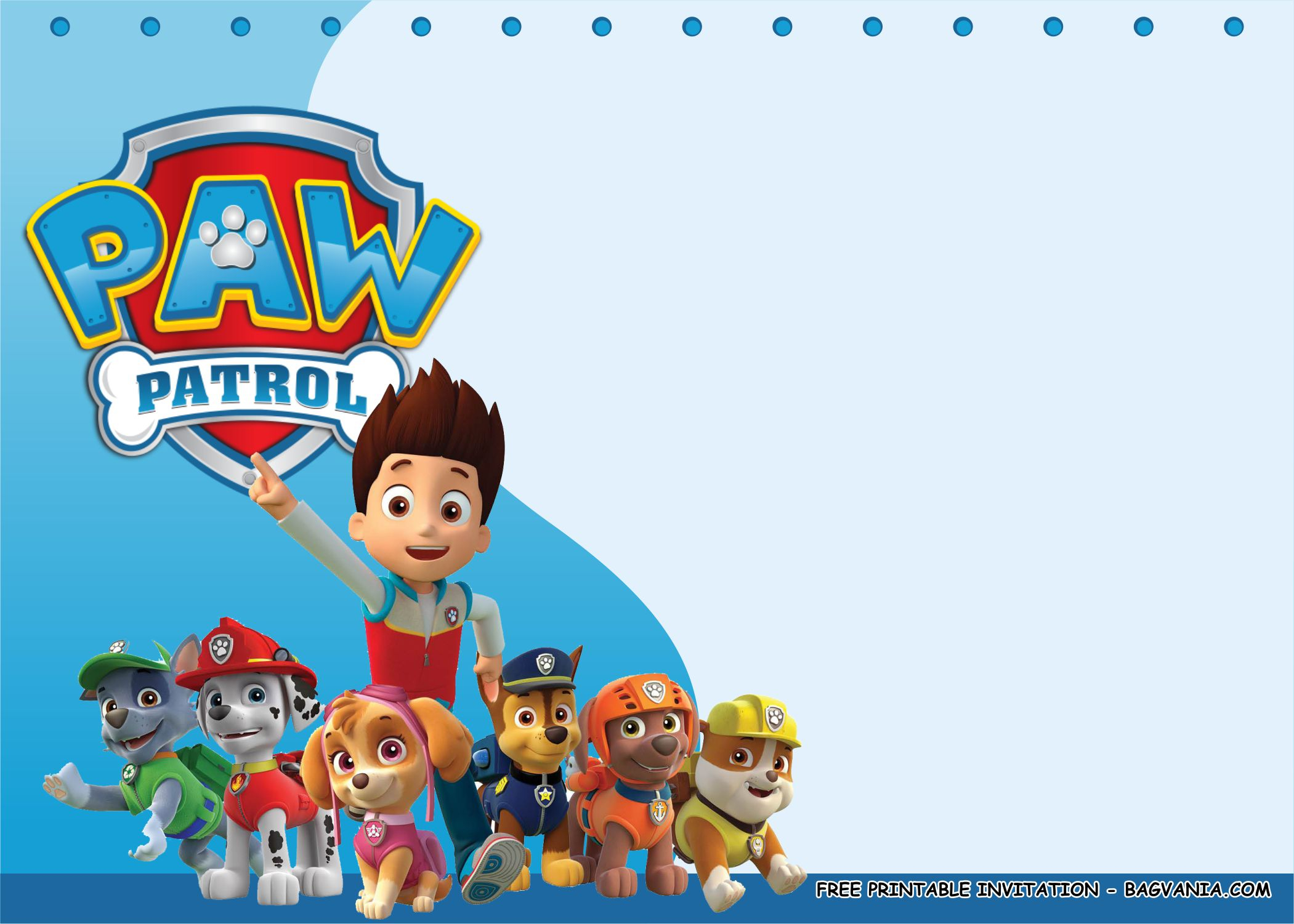 Paw Patrol Party Printables Free - Printable Party