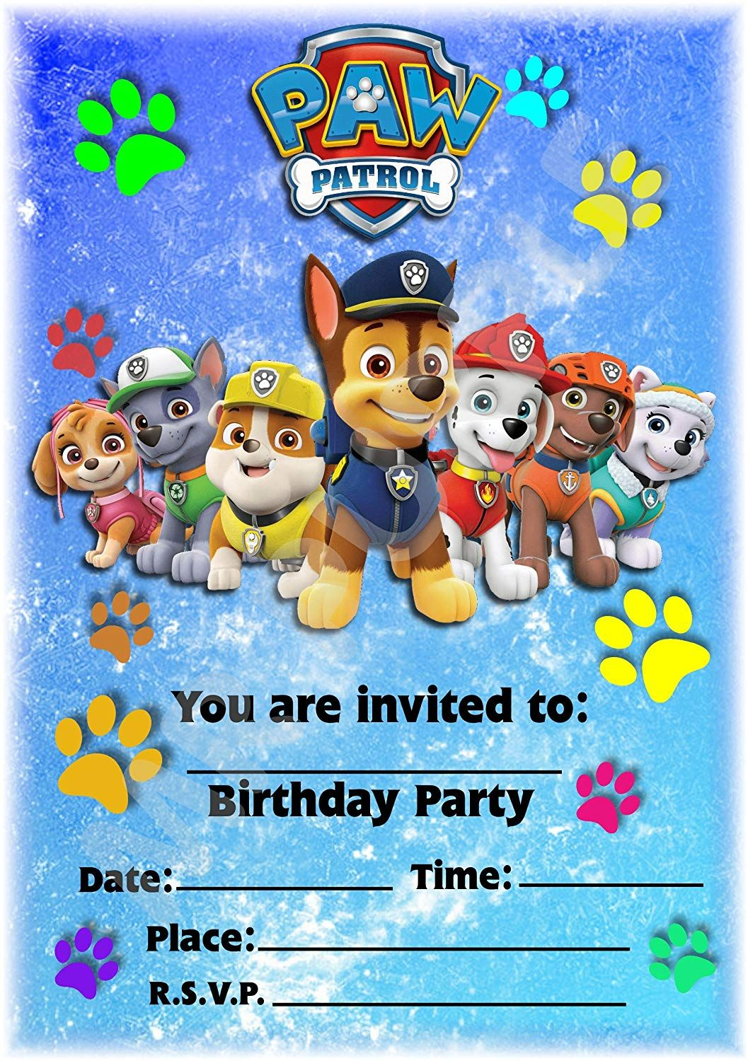 Free Printable Paw Patrol Party Invitations Printable Templates