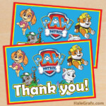 FREE Printable Paw Patrol Thank You Card Paw Patrol Party Paw Patrol