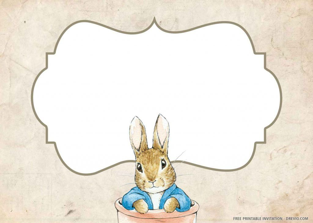  FREE PRINTABLE Peter Rabbit Birthday Invitation Templates Peter 