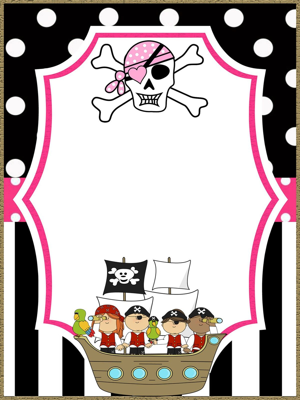 Free Printable Pirate Template Invitations Online Pirate Template 