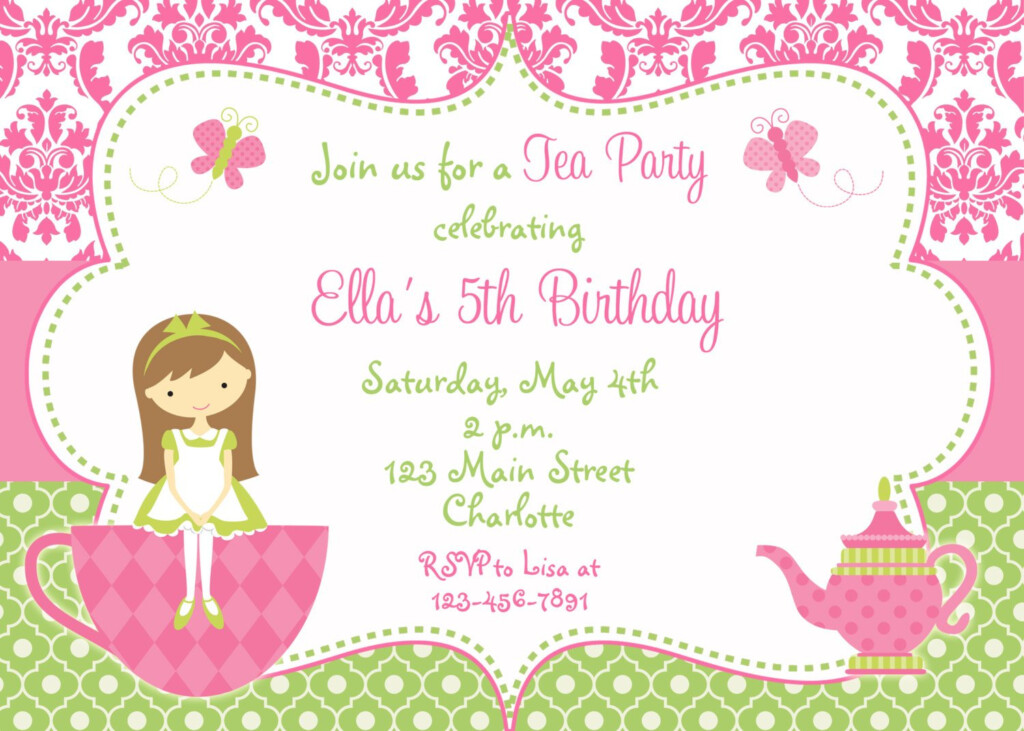 FREE Printable Princess Tea Party Birthday Invitations FREE PRINTABLE 