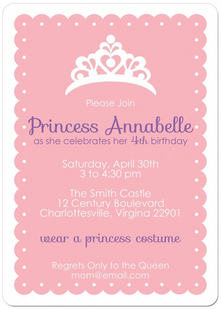 Free Printable Princess Tea Party Invitations Templates