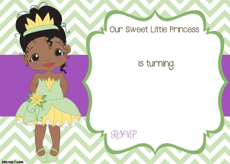 FREE Printable Princess Tiana Birthday Invitation Template Princess 