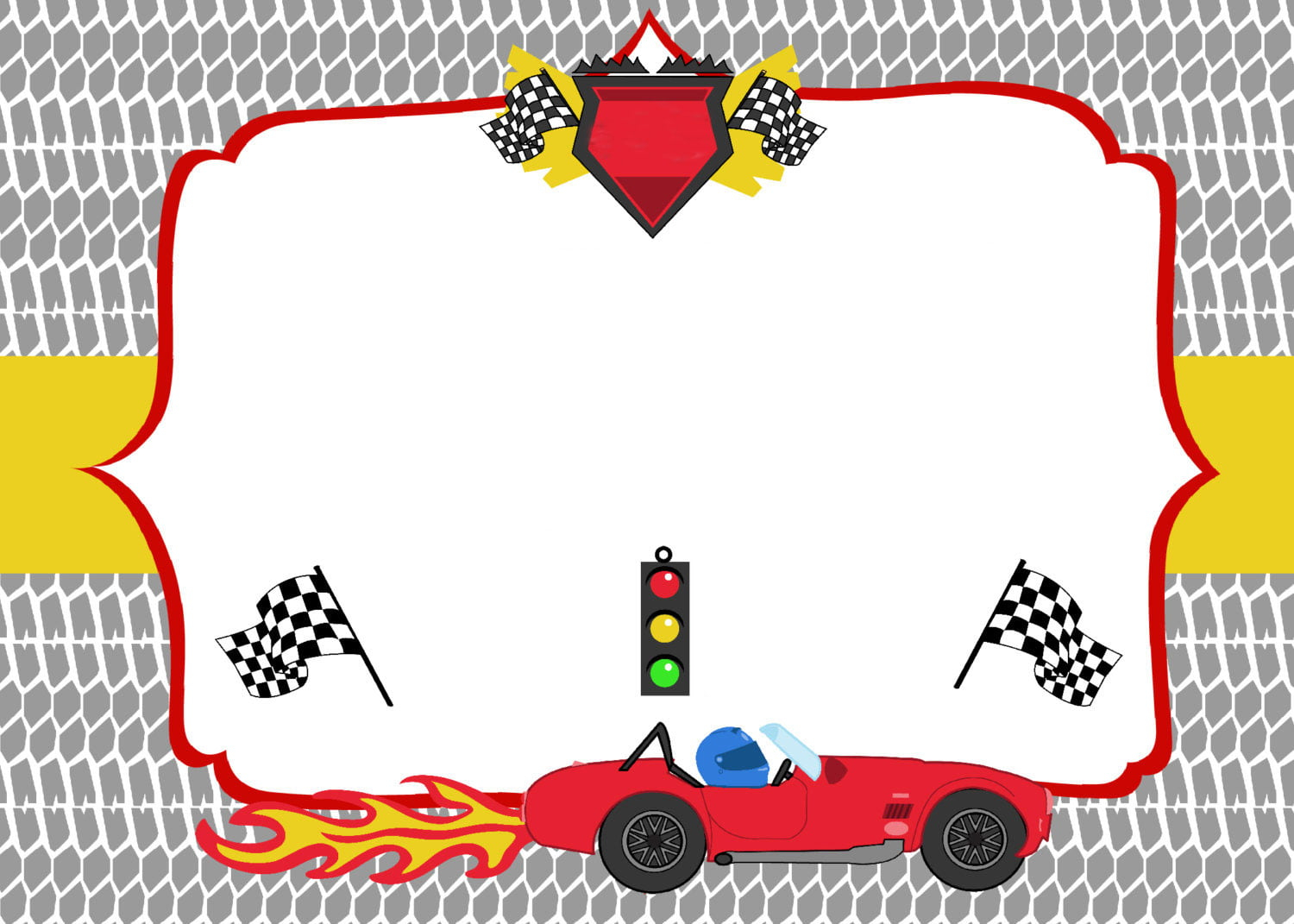 Free Printable Race Car Birthday Party Invitations Template Download 