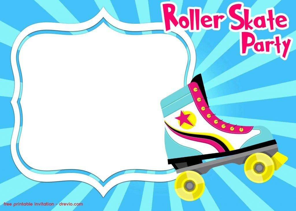 FREE Printable Roller Skating Invitation Templates In 2021 Roller