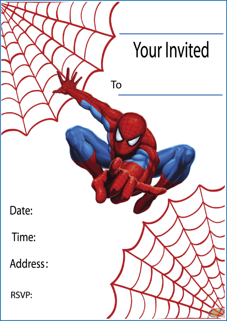 Free Printable Spiderman Party Invitations On Www thepartywebsite 